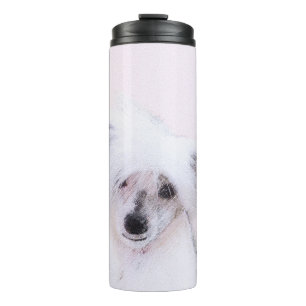 Chinesisch gezapfte Powderpuff-Malerei - Hundekuns Thermosbecher