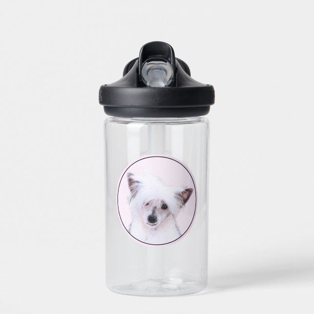 Chinesisch gezapfte Powderpuff-Malerei - Hundekuns Trinkflasche (Vorne)