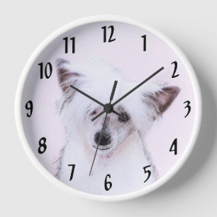 Chinesisch gezapfte Powderpuff-Malerei - Hundekuns Uhr