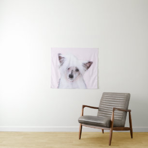 Chinesisch gezapfte Powderpuff-Malerei - Hundekuns Wandteppich