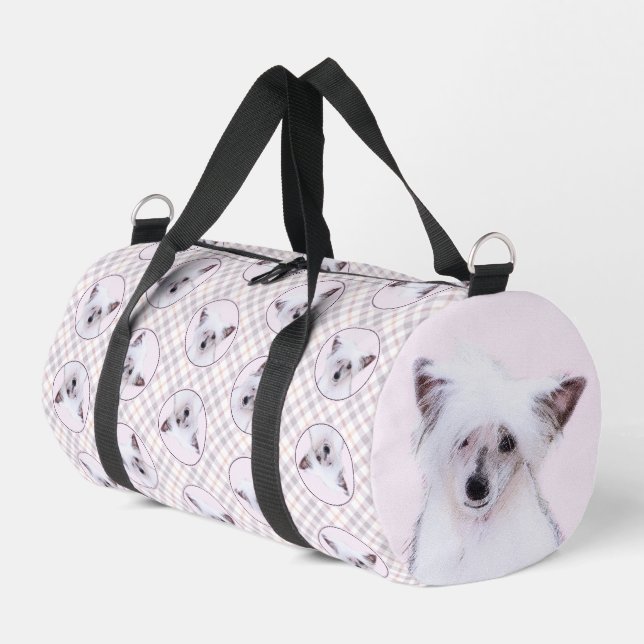 Chinesisch gezapftes Powderpuff Weiße Malerei Duffle Bag (Linke Seite)