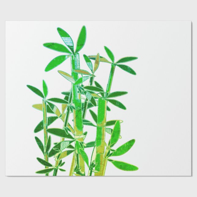 Chinesisch Glückliche Bambus-Pflanze. Moderne Kuns Geschenkpapier (Flach)