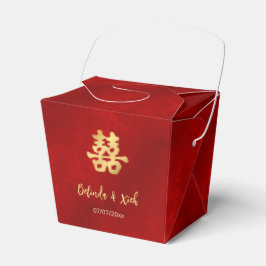Chinesisch Hochzeit Red White Gold Danke Geschenkschachtel