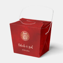Chinesisch Hochzeit Red White Gold Danke