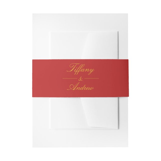 Chinesisch Inspiriert Elegant Red Wedding Einladungsbanderole (Vorderseite Beispiel)