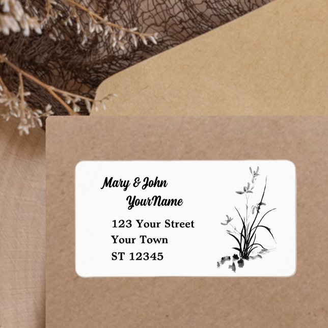 Chinesisch Iris - bw Adressaufkleber (Von Creator hochgeladen)