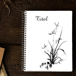 Chinesisch Iris - bw Notizbuch