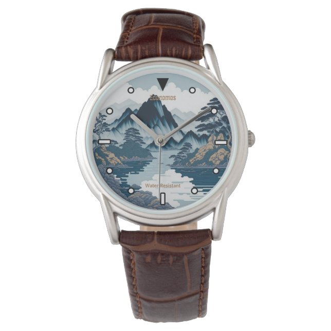 Chinesisch-japanischer Landschaftsdesigner beobach Armbanduhr (Vorderseite)