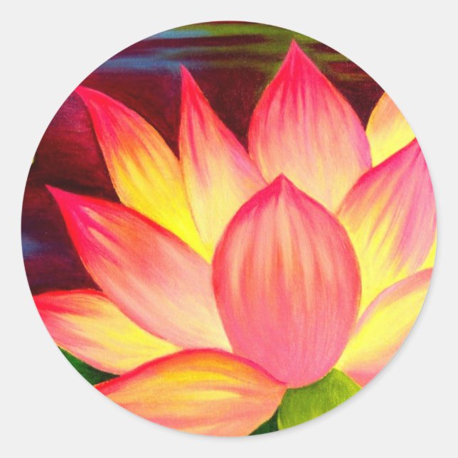 Chinesisch Lotus Water Lippe Blume Art - Multi Runder Aufkleber (Vorderseite)
