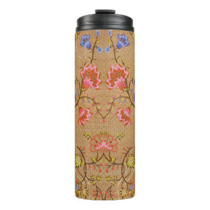 Chinesisch Nanjing Imperial Red-Gold Brocade Thermosbecher