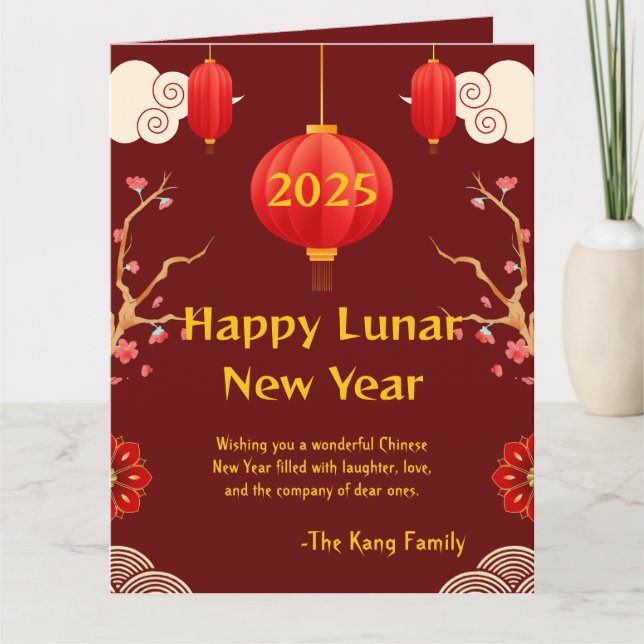 Chinesisch Neues Jahr 2025 Karte (Vorderseite)