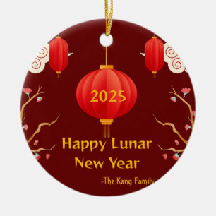 Chinesisch Neues Jahr 2025 Keramik Ornament