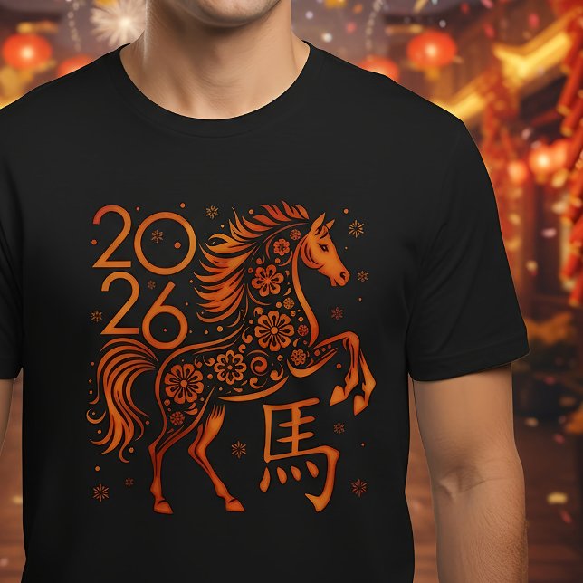 Chinesisch Neues Jahr des Feuerpferdes 2026 T-Shirt (Von Creator hochgeladen)