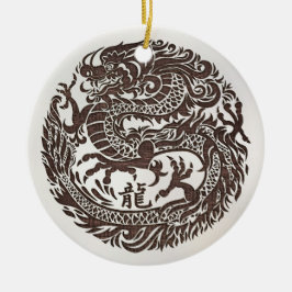 Chinesisch Neues Jahr des Holzdrachen 2024 Keramik Ornament