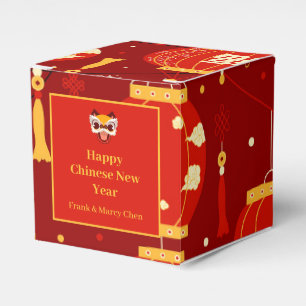 Chinesisch Neujahr Red Lanterns Gefälligkeitsbox Geschenkschachtel