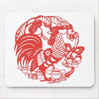 Chinesisch Papercut Rooster Year Zodiac Birthday M Mousepad