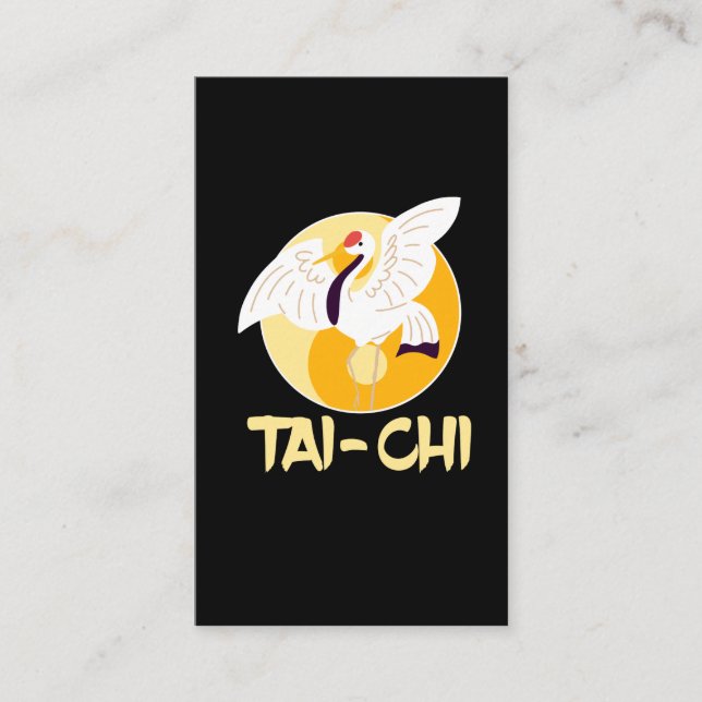 Chinesisch Tai Chi Yin Yang Crane Visitenkarte (Vorderseite)