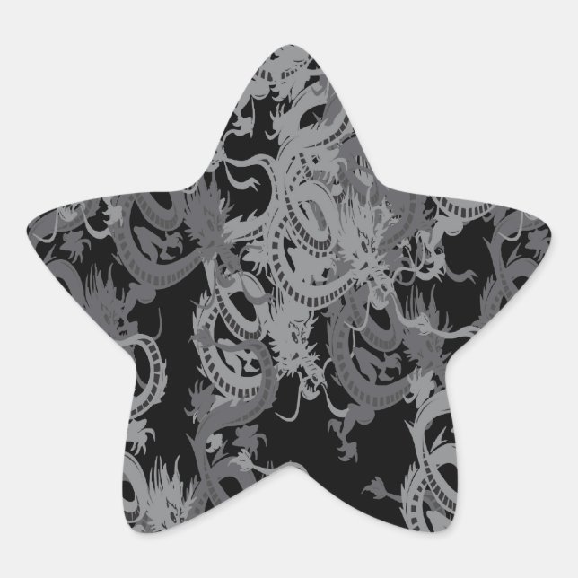 Chinesisch Ying Yang Dragon Stern-Aufkleber (Vorderseite)