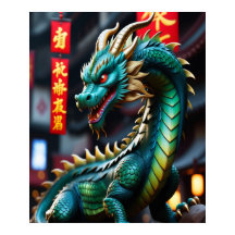Chinesisch Zodiac Art Year of the Dragon Glowpunk