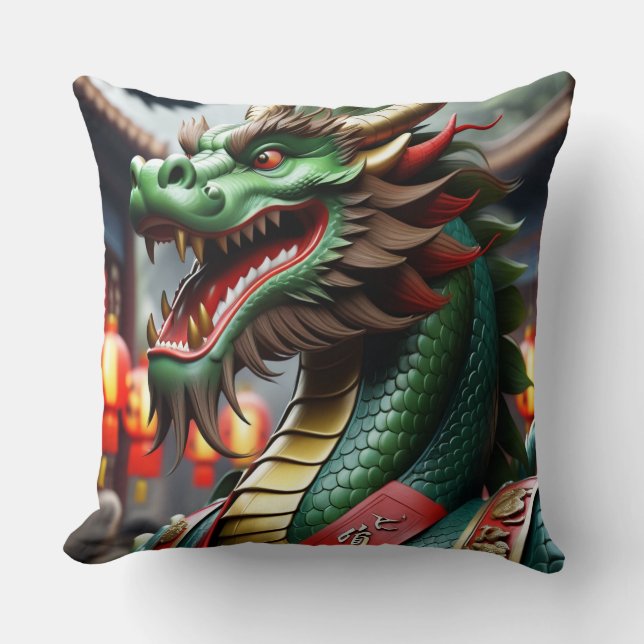 Chinesisch Zodiac Art Year of the Dragon Realistic Kissen (Vorderseite)