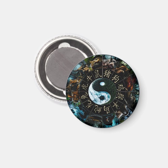 Chinesisch Zodiac Magnet (Vorderseite/Rückseite)