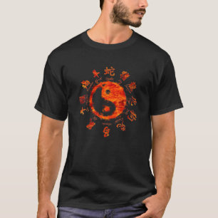 Chinesisch Zodiak Chart Yin Yang Symbol - Tai Chi  T-Shirt