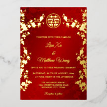 Chinesisch zweisprachig | Red Cherry Blossom Weddi