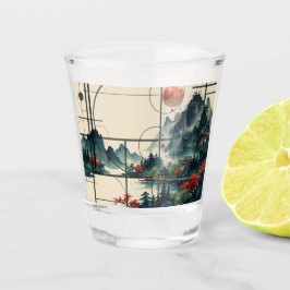 Chinesische Aquarellmalerei Schnapsglas