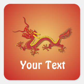 Chinesische Aufkleber für Rot- und Golddrachen