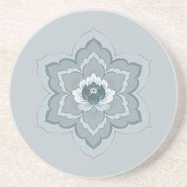 Chinesische Baoxiang-Blume in Misty Blue & Ink Jad Getränkeuntersetzer
