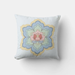 Chinesische Baoxiang-Blume in Peach & Sky Kissen