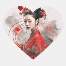 Chinesische Beauty Herz-Shaped Stickers