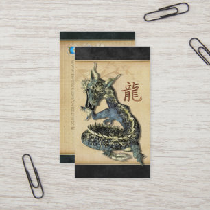 Chinesische blaue Drache-Visitenkarten Visitenkarte