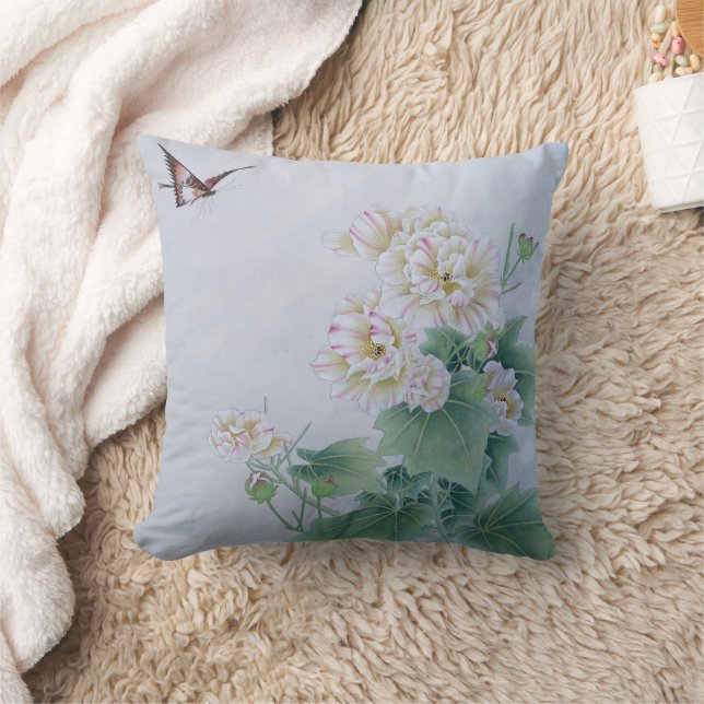 Chinesische Blume mit Butterfly Kissen (Decke)