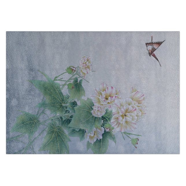 Chinesische Blume mit Butterfly Schneidebrett (Vorderseite)