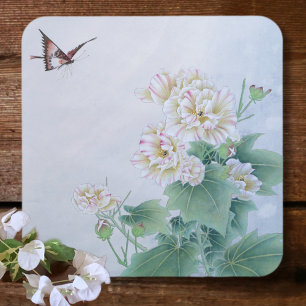 Chinesische Blume mit Butterfly Untersetzer