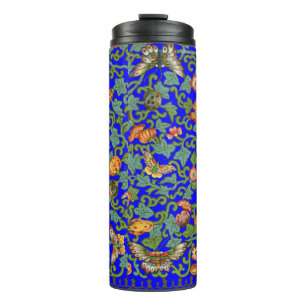Chinesische Blume und Schmetterlinge aus antikem P Thermosbecher