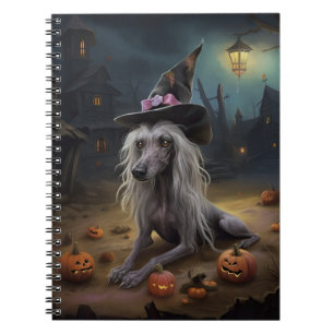 Chinesische Crested-Kürbisse Halloween Gruselig Notizblock