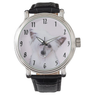 Chinesische Crested Powderpuff-Malerei - Hundekuns Armbanduhr