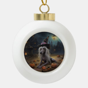 Chinesische Crestet Kürbisse Halloween Gruselig Keramik Kugel-Ornament