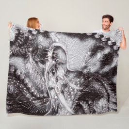 Chinesische Drache-Bleistift-Kunst Fleecedecke