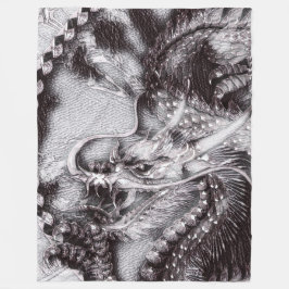 Chinesische Drache-Bleistift-Kunst Fleecedecke