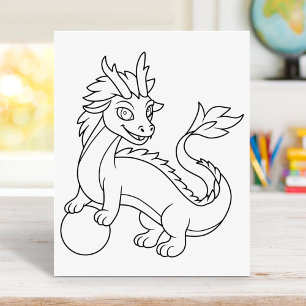 Chinesische Drachen-Malvorlage Poster