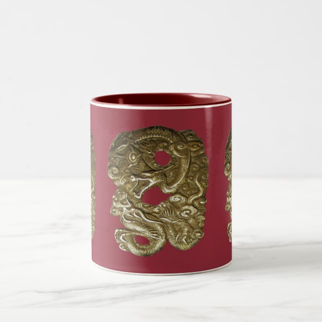 Chinesische Drachen rot Zweifarbige Tasse (Mittel)