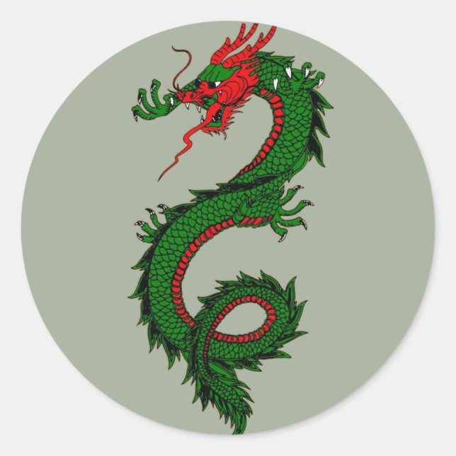 Chinesische Drachenaufkleber Runder Aufkleber (Vorderseite)