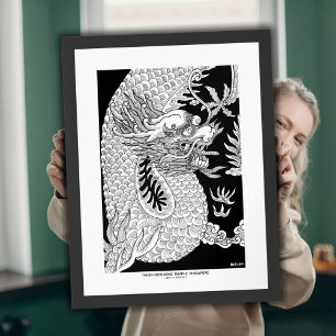 Chinesische Drachenfarben Sketch Wand Kunstdrucken Poster