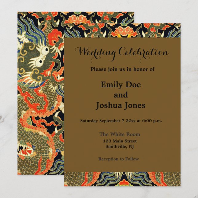 Chinesische Drachenkunst Einladung (Vorne/Hinten)