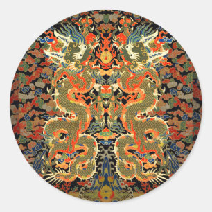 Chinesische Drachenkunst Runder Aufkleber