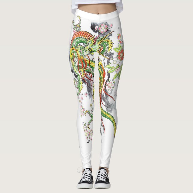 Chinesische Drachenmotive Leggings (Vorderseite)
