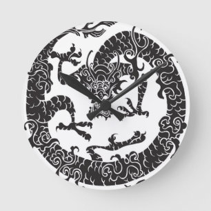 chinesische Drachenuhr Runde Wanduhr
